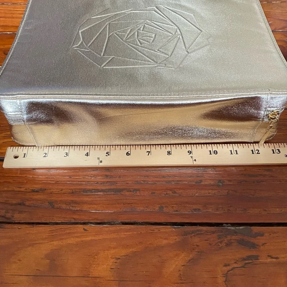 🧩 3/$20 Lancôme Large Square Cosmetic Bag Gold